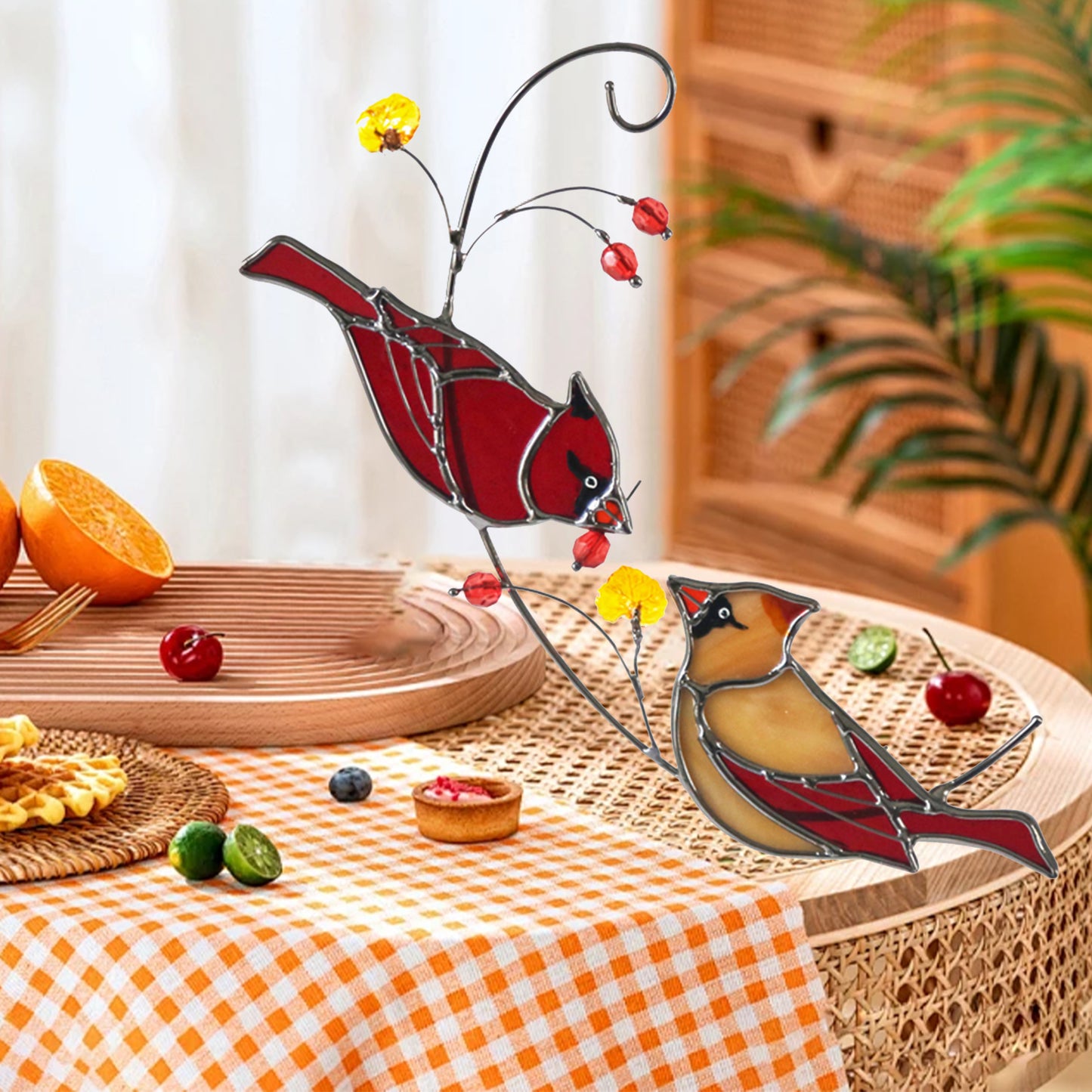 Cardinal Couple Suncatcher
