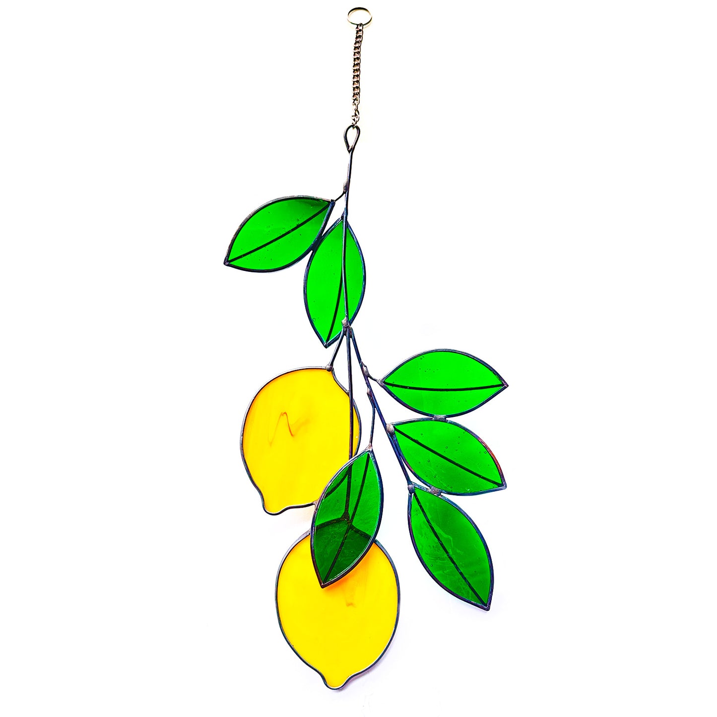 Lemon Suncatcher Stained Glass Window Hanging Decor