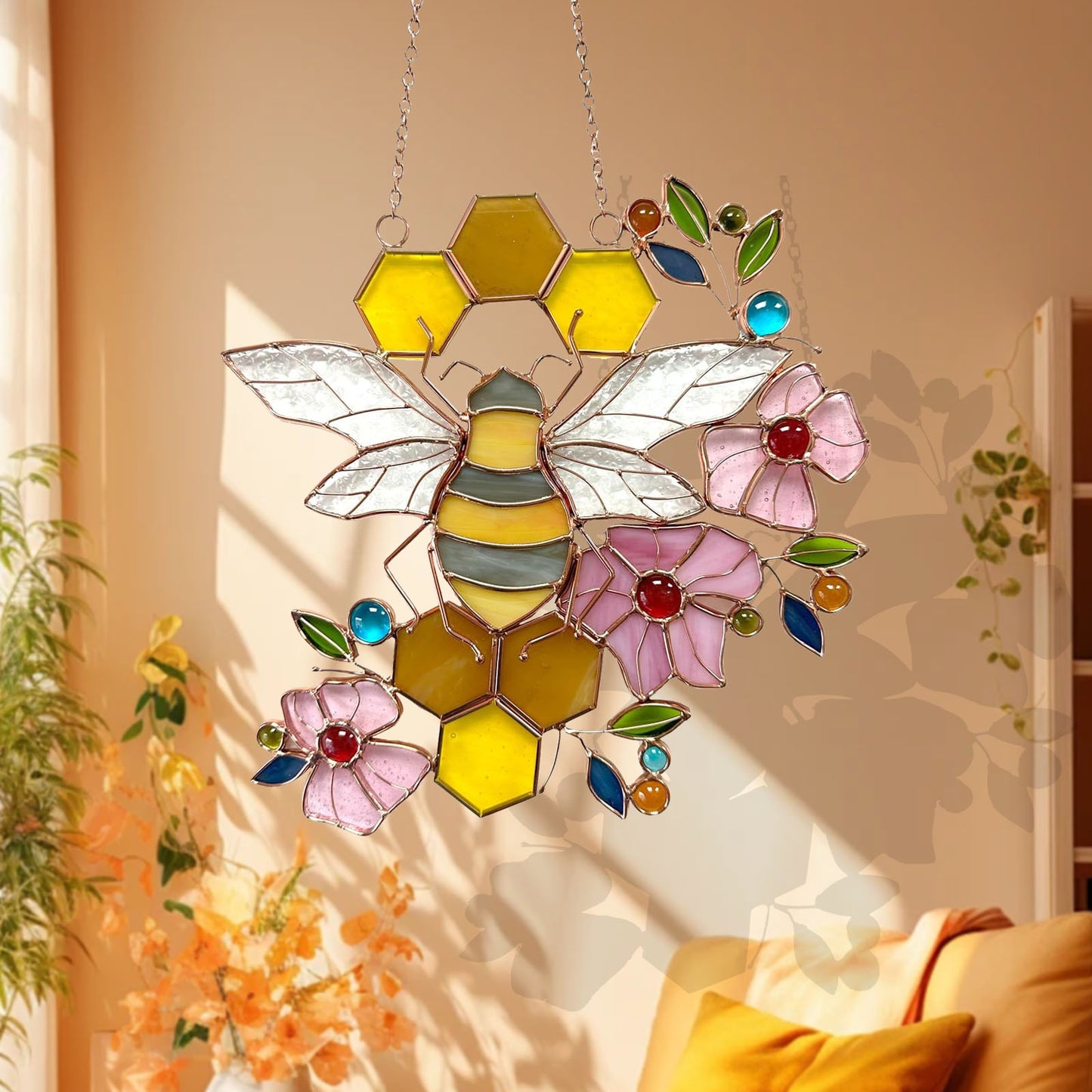 Honeybee Stained Glass Suncatcher