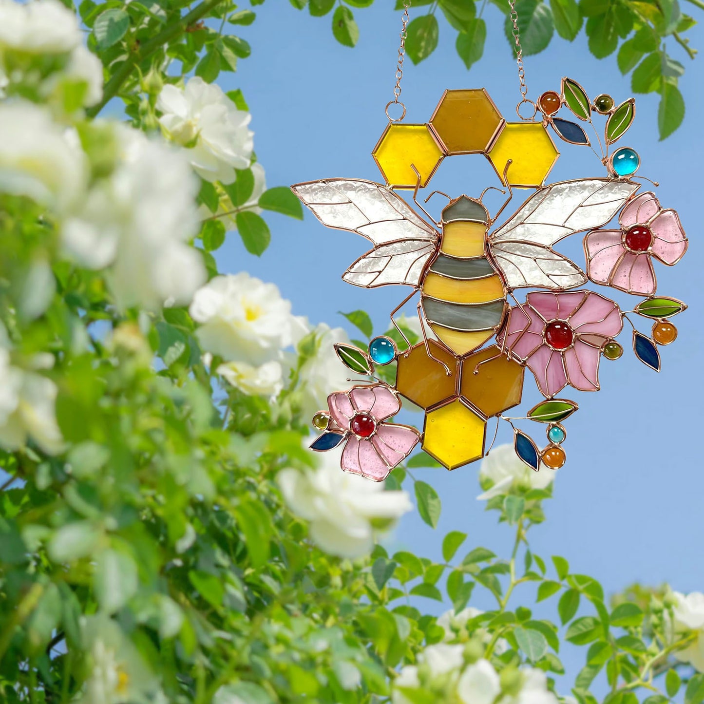 Honeybee Stained Glass Suncatcher