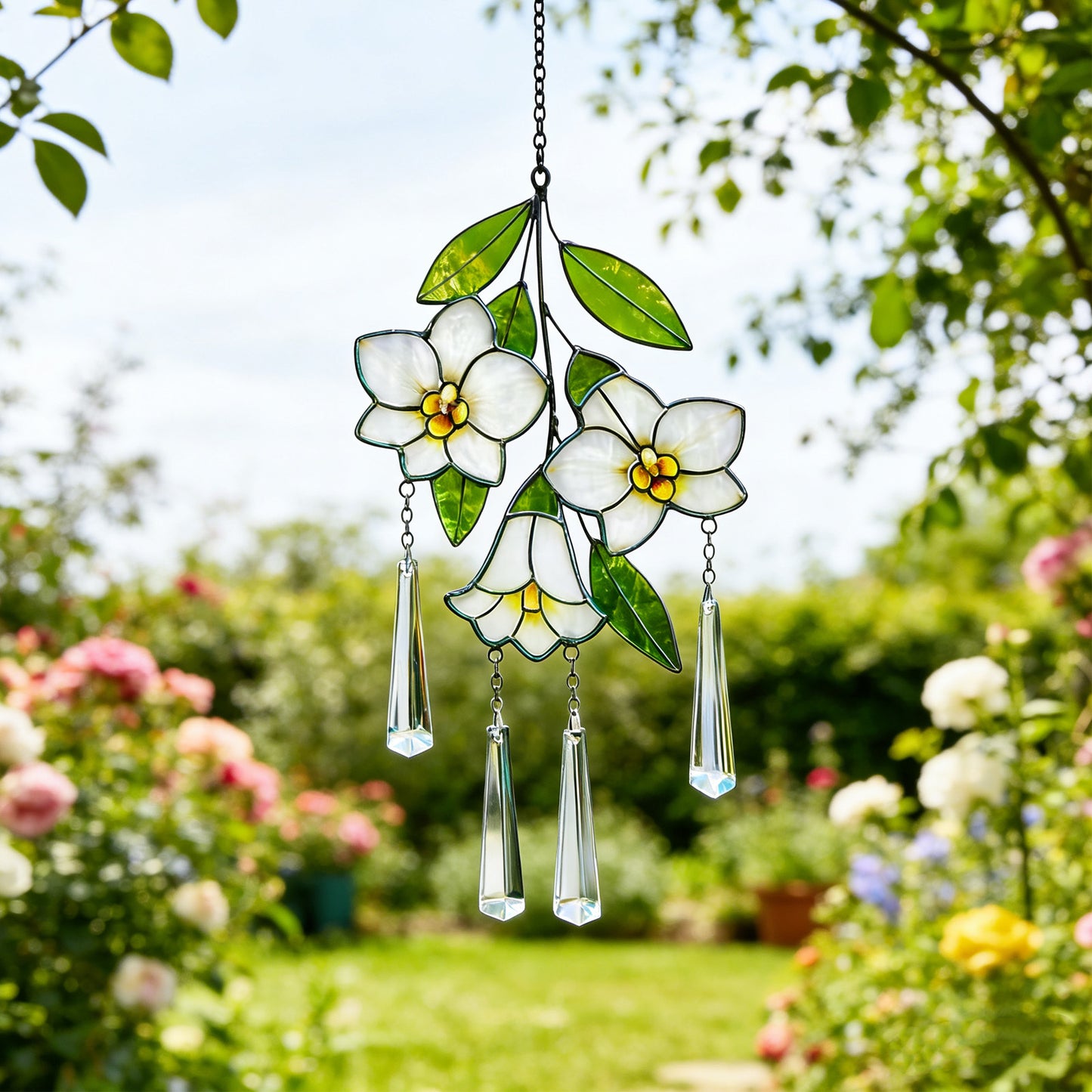 Bell Flower Stained Glass Suncatcher