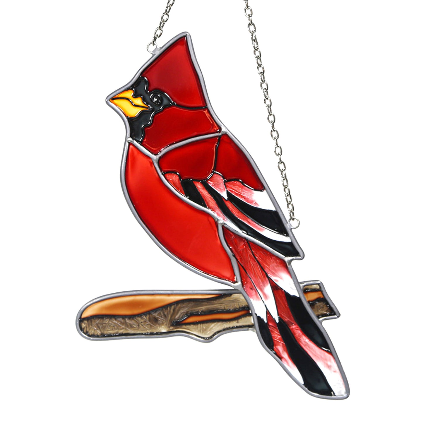 Red Cardinal Stained Glass Suncatcher