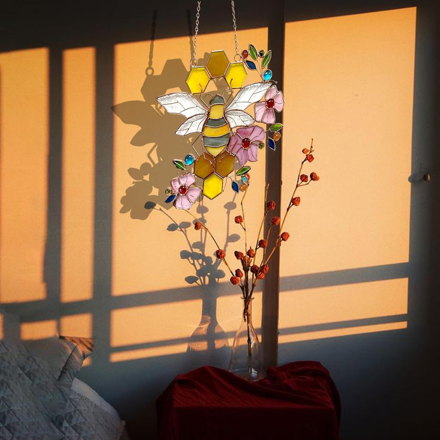 Honeybee Stained Glass Suncatcher