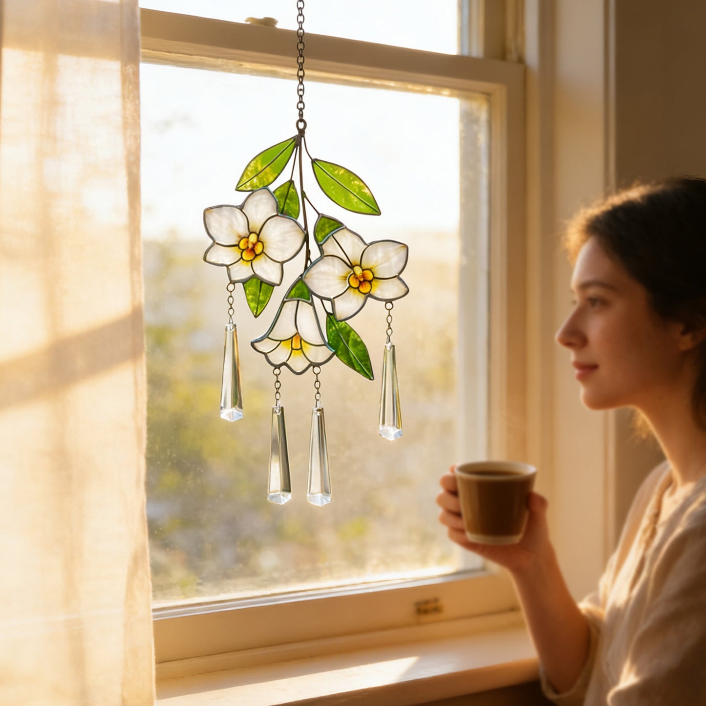 Bell Flower Stained Glass Suncatcher