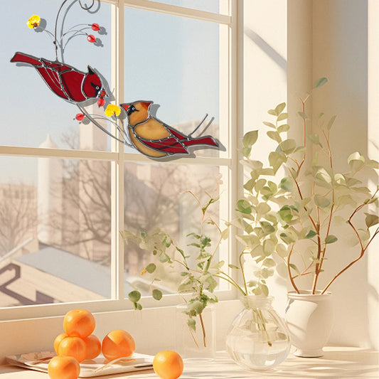 Cardinal Couple Suncatcher