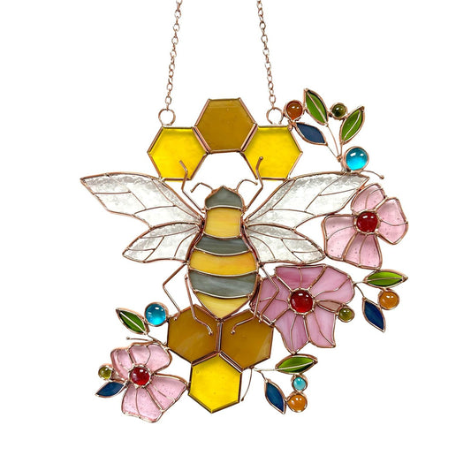 Honeybee Stained Glass Suncatcher